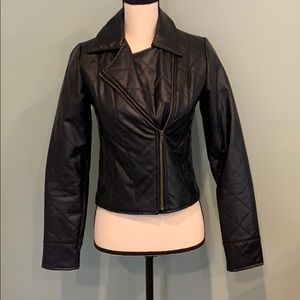 Black Quilted Leather Jacket